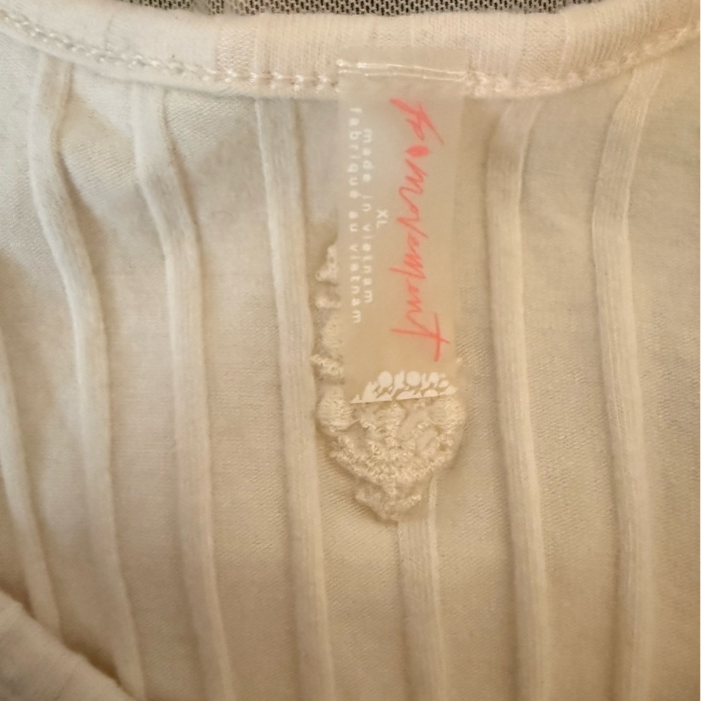 Free People Sheer Cream Long Sleeve Layered Top - Picture 4 of 4